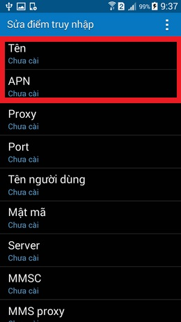 cấu hình một apn cơ bản
